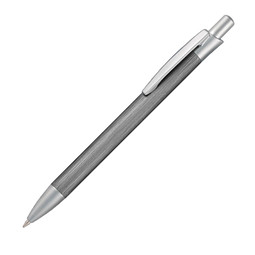 Metall-Druckkugelschreiber Brushed, blaue Mine, titan