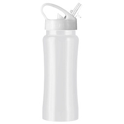 Metall-Trinkflasche Energy, ohne Trinkhalm, 600 ml, weiß