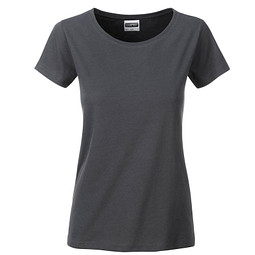 JAMES & NICHOLSON Damen T-Shirt Basic aus Bio-Baumwolle, dunkelgrau, M
