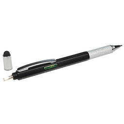 6 in 1 Touch-Kugelschreiber, blaue Mine, schwarz