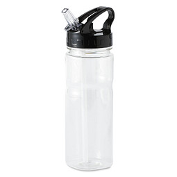 Trinkflasche mit Trinkhalm Colour, 600 ml, transparent