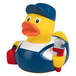 Schnabels® Bade-Ente Klempner, gelb/blau