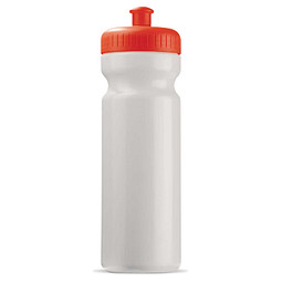 Trinkflasche, 750 ml, weiß/rot