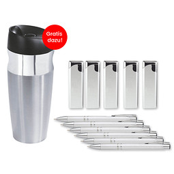 Werbe-Sparset, 201-tlg., inkl. Druck in Schwarz, silber