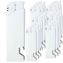 Werbe-Set: 500 Werbefeuerzeuge mit Flaschenöffner, inkl. Druck, weiß