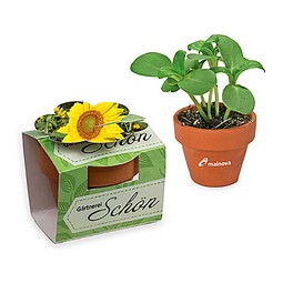 Tontöpfchen-Blume inkl. Samen - Ostern - Sonnenblume, inkl. Druck, individuell