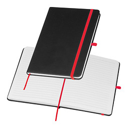 A5 Notizbuch mit farbiger Gravur , rot