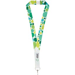 Addie Sublimation Lanyard mit Sicherheitsverschluss aus recyceltem PET Kunststoff, weiss, 15mm