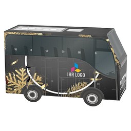 Adventskalender Bus, Lindt Schokotäfelchen, Edle Weihnacht