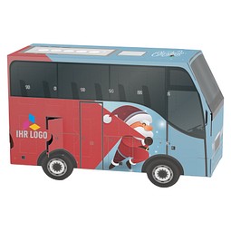 Adventskalender Bus, Alpenmilch-Schokotäfelchen, Little Santa
