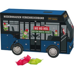 Adventskalender Bus, Ritter SPORT Schokowürfel, inkl. Druck