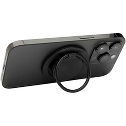Albali Magnetische Smartphonehalterung  aus recyceltem Kunststoff mit Ringständer, schwarz