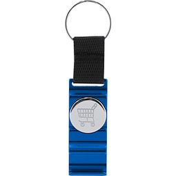 Alu-Schlüsselanhänger Chip & Öffner, Blau
