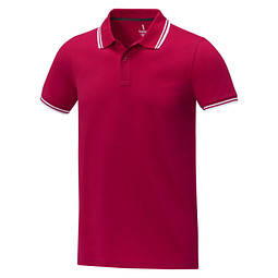 Amarago Polo mit abgesetztem Rand für Herren, rot, XL