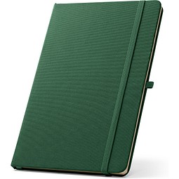 ANNE. A5 Notizbuch aus recyceltem Polyester (100% rPET) mit linierten Seiten, Dunkelgrün