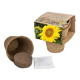 Anzucht-Set mit Samen, Sonnenblume, 1-seit. Druck