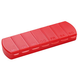 Pillendose 7-Tage, rot
