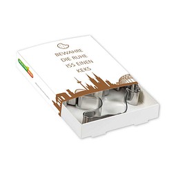 Backförmchen Premium-Box, Xmas, Engel + Elch, 1-seit. Druck