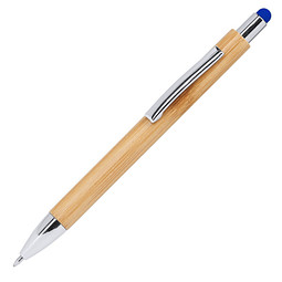 Touch-Kugelschreiber Pampa aus Bambus, blaue Mine, blau
