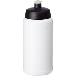 Baseline Recycelte Sportflasche, 500 ml, weiß/schwarz