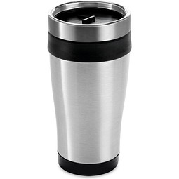 BATUM. Reisebecher aus Edelstahl und PP, 420 ml, Schwarz