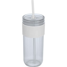 Becher mit Trinkhalm, 660ml SOLEDAD, weiß