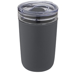 Bello 420 ml Glasbecher mit Außenwand aus recyceltem Kunststoff, grau