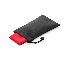 BERNAL. Sporthandtuch aus recyceltem Polyester (100% rPET) dient zur Erfrischung mit Vliesstoffbeutel, Rot
