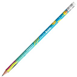 BIC® Evolution® Ecolutions® Radiergummi-Bleistift gespitzt, weiß, Hülse silber & Radiergummi weiß, inkl. Druck komplett rundum