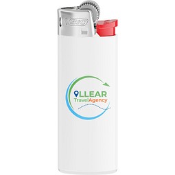 BIC® J25 Feuerzeug Corpus Opak Weiss/Boden Weiss/Drücker Rot/Chromkappe