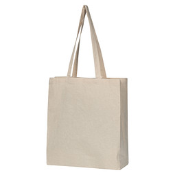 Bio Baumwolltasche (GOTS) mit Bodenfalte, beige