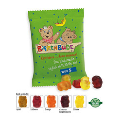 BIO Bärchen gelatinefrei, Transparente Folie, 10 g