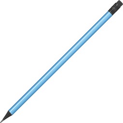 Bleistift mit Radiergummi in Metallic-Farben, hellblau