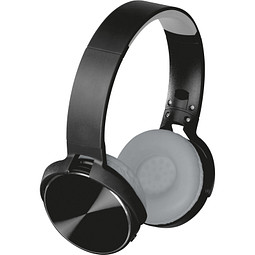 Bluetooth Kopfhörer mit Metallplatten auf den Ohrmuscheln, schwarz