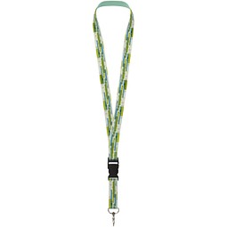 Bucks Sublimation Lanyard mit Schnappverschluss aus recyceltem PET Kunststoff, schwarz, 10mm