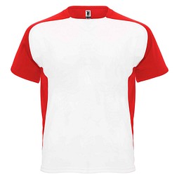 Bugatti T-Shirt Unisex aus recyceltem Material, weiß / rot, S