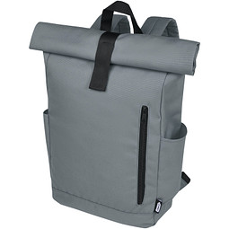 Byron 15,6 Zoll GRS RPET Roll-Top Rucksack 18 L, hellgrau