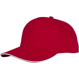 Ceto Kappe mit 5 Segmenten und Sandwichschirm, rot
