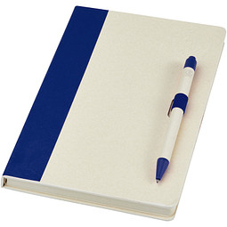 Dairy Dream A5 Notizbuch und Kugelschreiber-Set aus recyceltem Milchkarton, blau