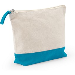 DAPHNE. Kosmetiktasche aus 100 % Baumwolle (340 g/m²), zweifarbig, Hellblau