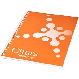 Desk-Mate® A5 Notizbuch mit Kunststoff Cover und Spiralbindung, weiß