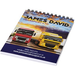 Desk-Mate® A6 Notizbuch mit Spiralbindung, weiß/schwarz, 80 pages