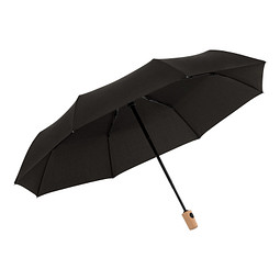 Saalfrank Doppler Unisex Schwarz Doppler® Auf-Zu-Automatik-Taschenschirm Mit Holzgriff, Simple Black