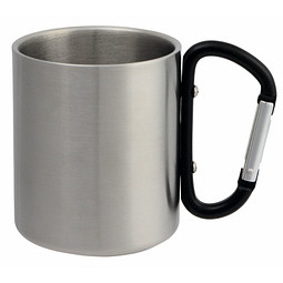 Edelstahl Becher Hiking Day, ca. 200 ml, silber/schwarz
