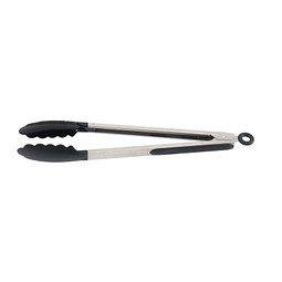 Edelstahl-Grillzange GRIP,schwarz, silber