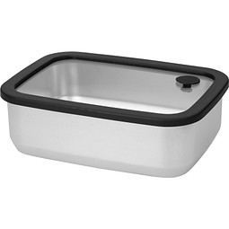 Edelstahl-Lunchbox mit Glasdeckel RILO, 1100 ml, silber/grau