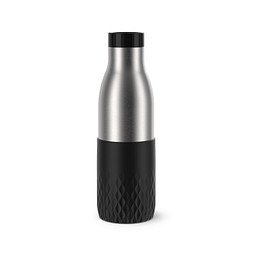 EMSA Trinkflasche Bludrop Sleeve, 500 ml, silber/schwarz.