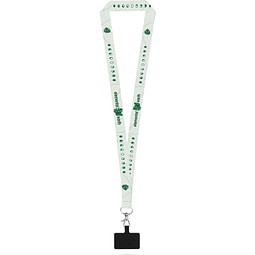 EPSOM. SET Lanyard SUBLIMATION Long II (20 mm) aus recyceltem Polyester (100% rPET) mit 20 mm Karabinerhaken und Handyhalterung, 301 - Weiß