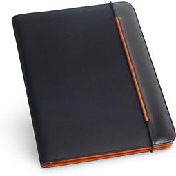 FITZGERALD. A4 Schreibmappe aus PU und 800D mit linierte Seiten Schreibblock, Orange