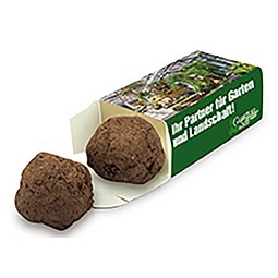 Flower-Balls in der Box mit Samen, 2er Box, 1-seit. Druck